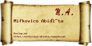 Mifkovics Abiáta névjegykártya